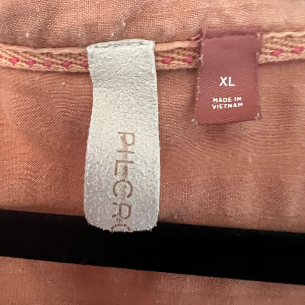 Women's Rust Button-Up Tunic Top - Picture 2 of 5